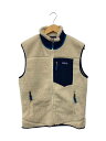 【中古】patagonia◆フリースベスト/M/ポリエステル/BEG/23048【メンズウェア】