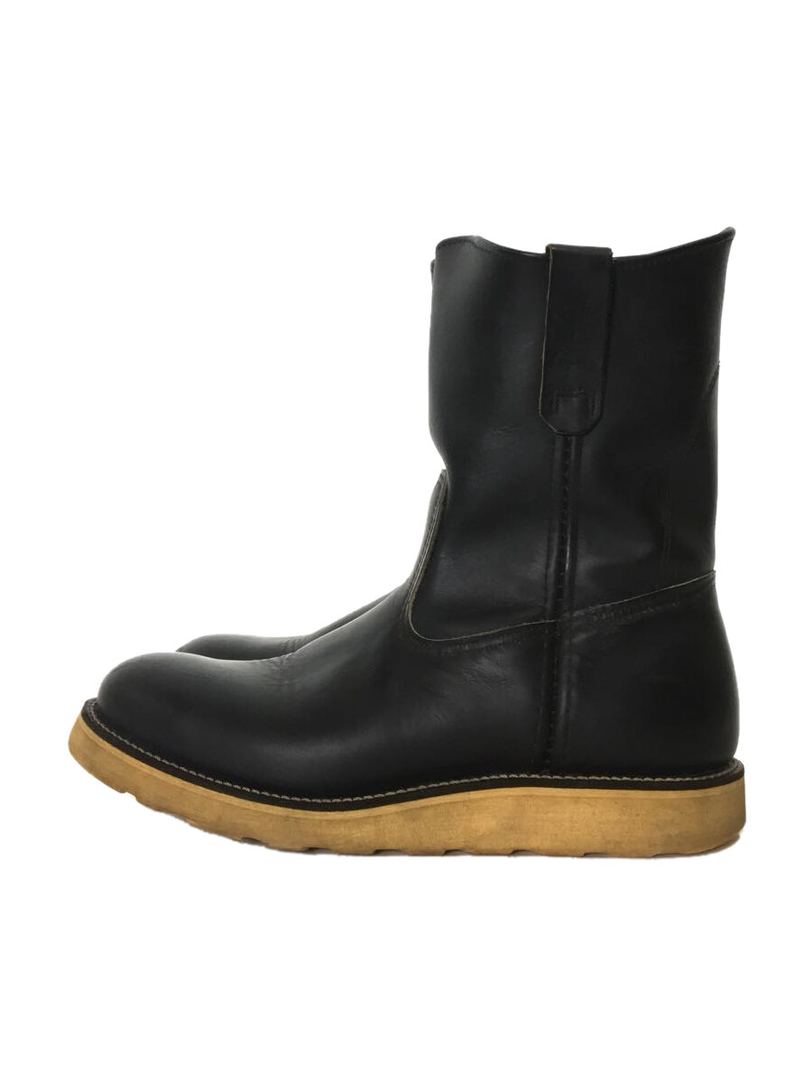 【中古】RED WING◆ペコスブーツ・ペコスブーツ/US7.5/BLK/レザー【シューズ】