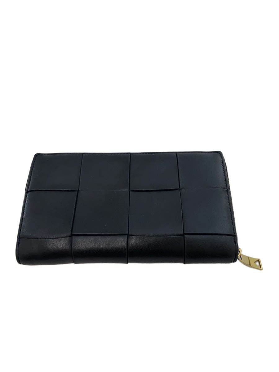 【中古】BOTTEGA VENETA◆長財布/レザー/BLK/無地/メンズ/750259 651368 814676【服飾雑貨他】
