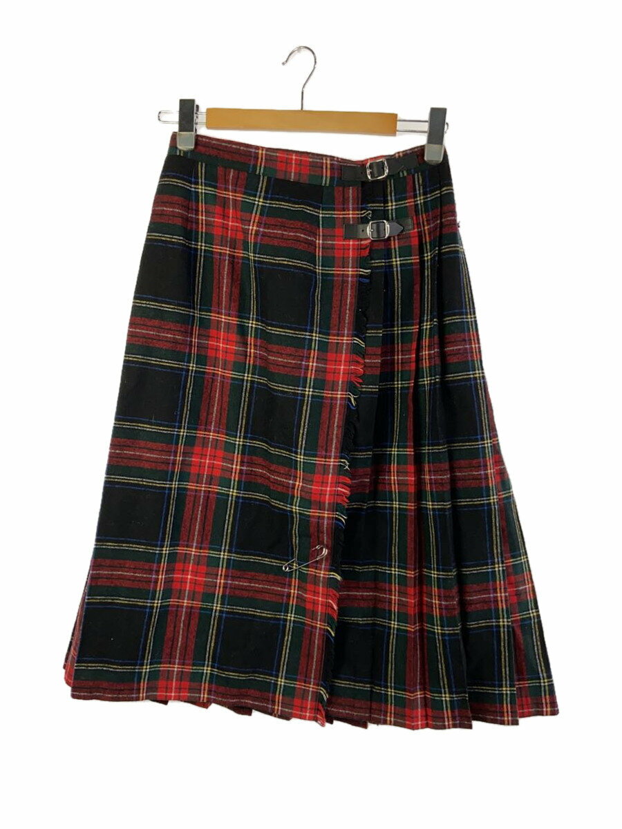 【中古】O’NEIL OF DUBLIN◆ロングスカート/38/ウール/RED/チェック/5073BWP//【レディースウェア】