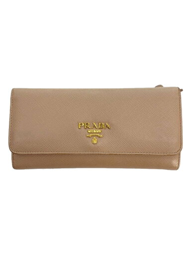 【中古】PRADA◆長財布/レザー/BEG/レディース【服飾雑貨他】 【中古】PRADA◆長財布/レザー/BEG/レディース【服飾雑貨他】