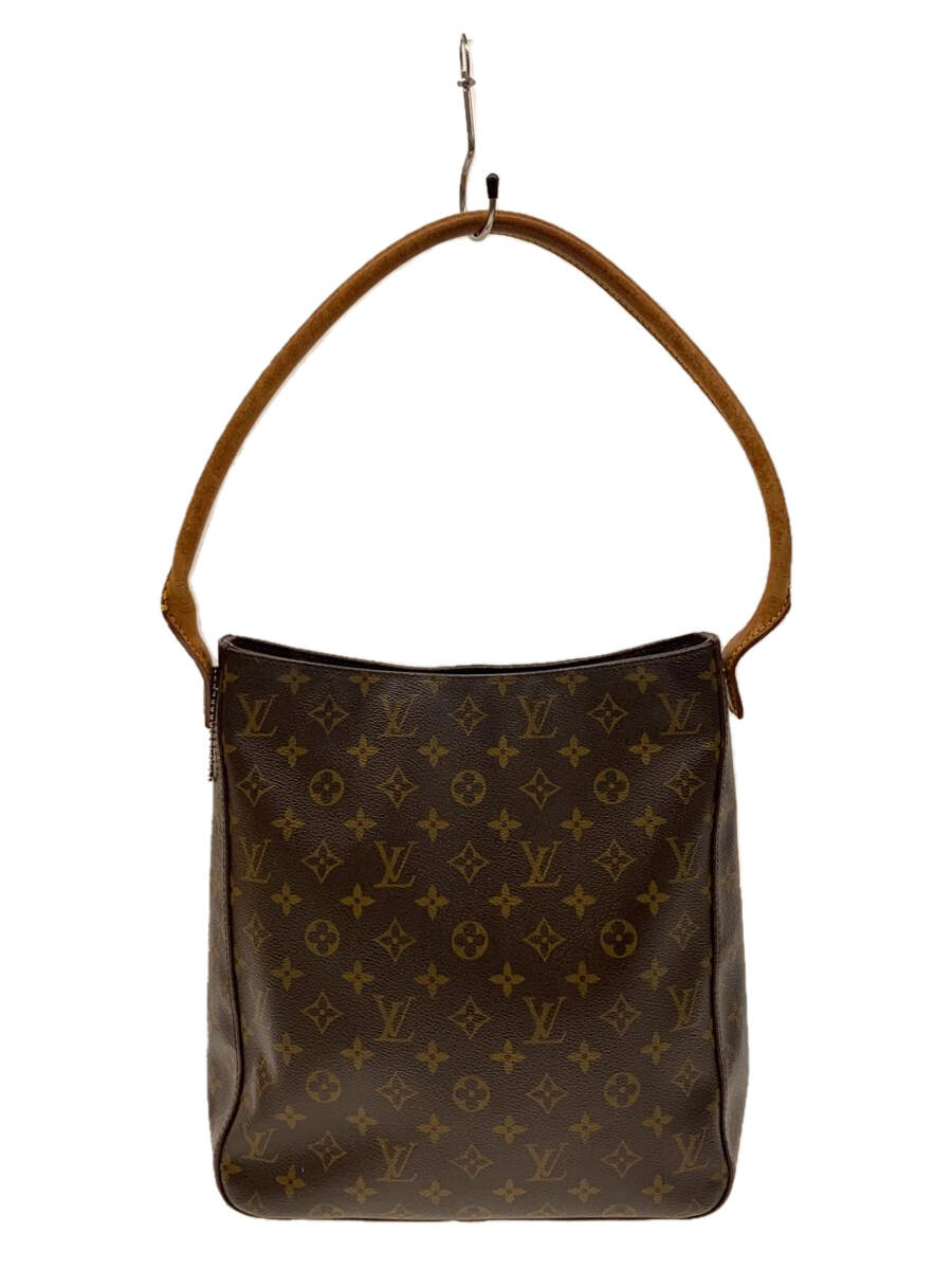 【中古】LOUIS VUITTON◆ルーピングGM_モノグラム・キャンバス_BRW/PVC/BRW【バッグ】