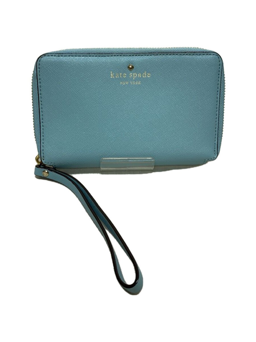 【中古】kate spade new york◆財布/牛革/BLU/無地/レディース/PWRU3900【服飾雑貨他】