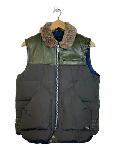 【中古】UNDERCOVERISM◆08AW/切替/ヨークレザー/ダウンベスト/2/ポリエステル/KHK/B4001【メンズウェア】 【中古】UNDERCOVERISM◆08AW/切替/ヨークレザー/ダウンベスト/2/ポリエステル/KHK/B4001【メンズウェア】
