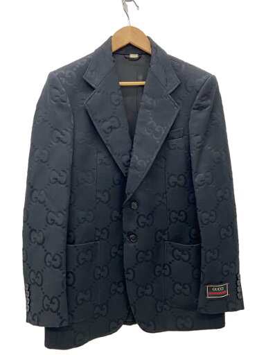 【中古】GUCCI◆GGデザインテーラードジャケット/50/コットン/BLK/総柄/680759//【メンズウェア】 【中古】GUCCI◆GGデザインテーラードジャケット/50/コットン/BLK/総柄/680759//【メンズウェア】