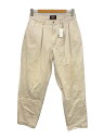 【中古】RRL◆90s/2タックパンツ/三ツ星タグ/ボトム/32/コットン/クリーム【メンズウェア】