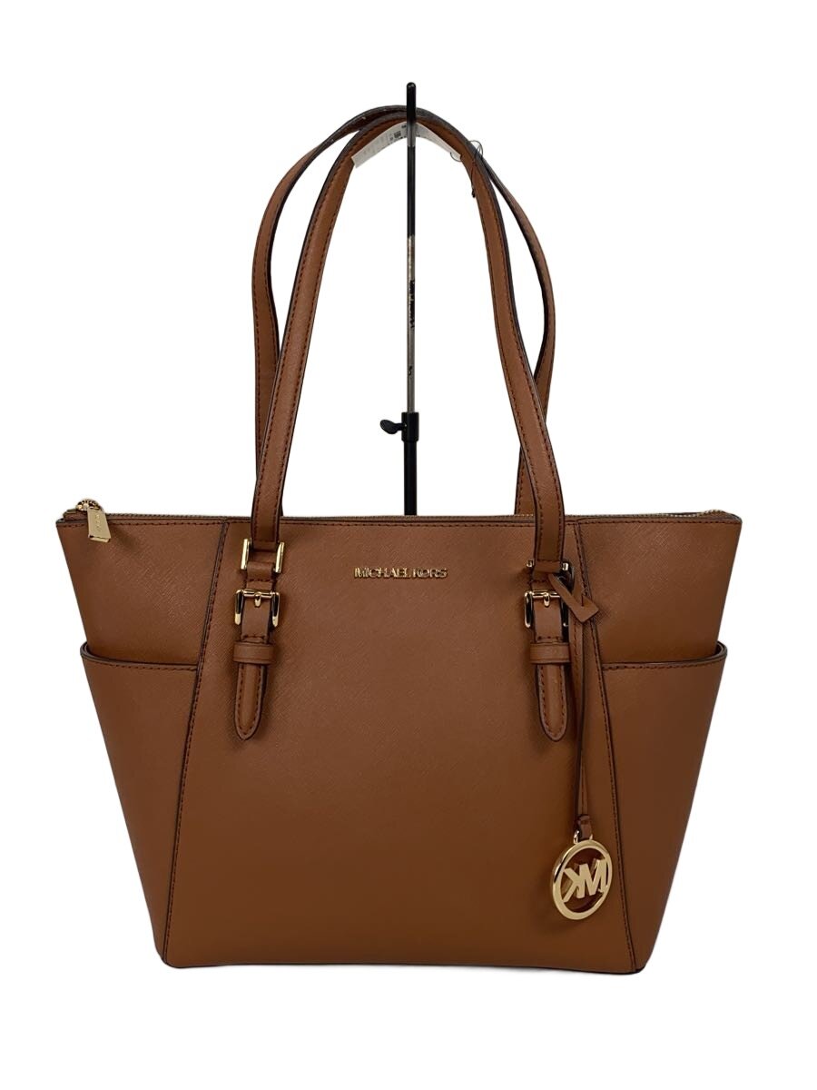 【中古】MICHAEL KORS◆トートバッグ/PVC/ブラウン/無地/35T0GCFT7L//【バッグ】