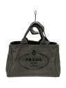 【中古】PRADA◆カナパ/2WAY/ハンドバッグ/キャンバス/GRY/無地【バッグ】