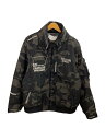 【中古】AVIREX◆21AW/WEATHER WATCHER/フライトジャケット/XXL/ポリエステル/BLK/カモフラ/6112127【メンズウェア】