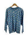 【中古】ERL◆長袖Tシャツ/XL/コットン/BLU/総柄//【メンズウェア】