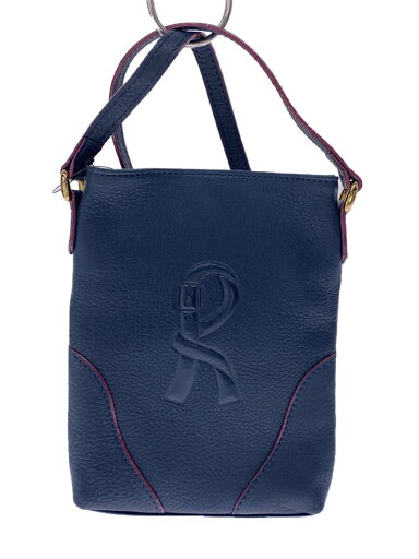 【中古】Roberta di Camerino◆スマホショルダー/レザー/NVY【バッグ】 【中古】Roberta di Camerino◆スマホショルダー/レザー/NVY【バッグ】