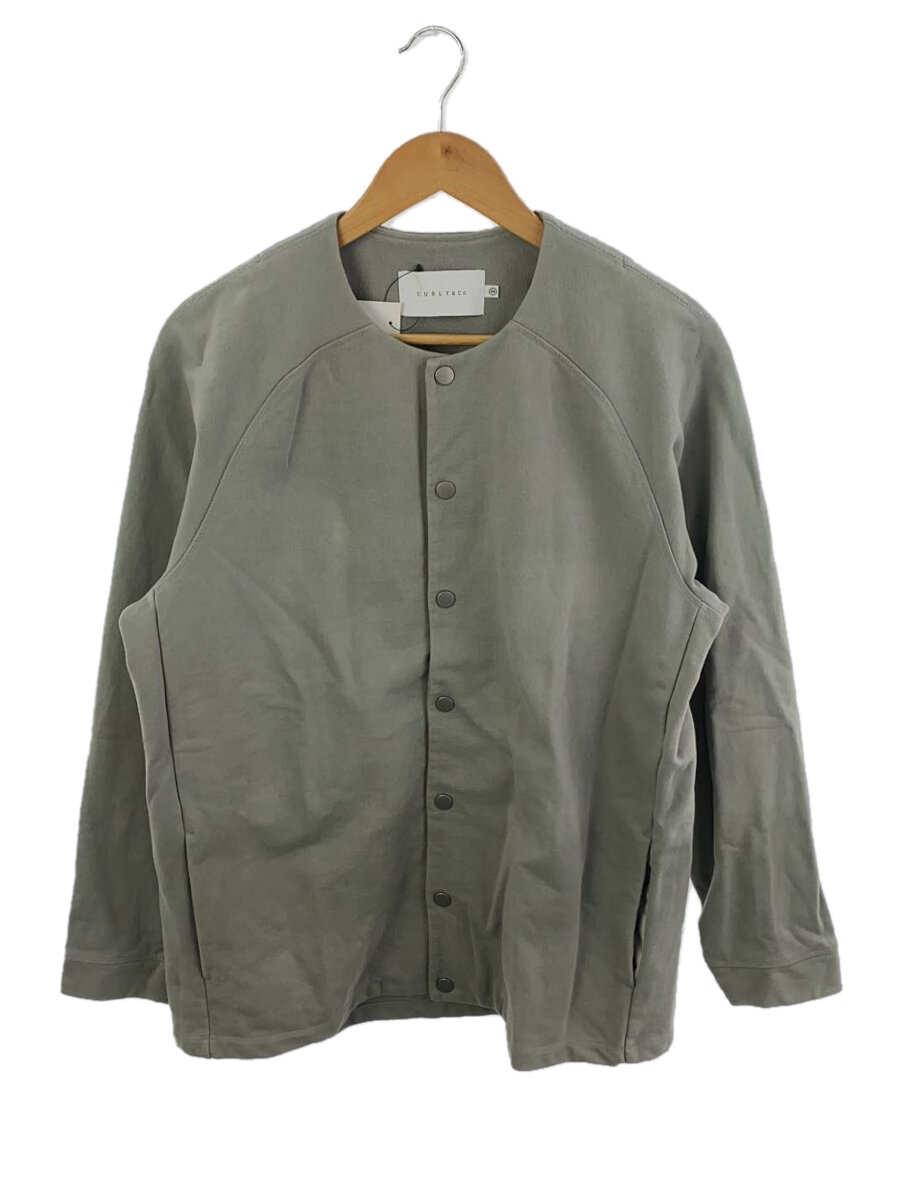 【中古】Curly◆FROSTED SNAP CARDIGAN/--/コットン/グリーン/無地【メンズウェア】
