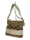 【中古】COACH◆ショルダーバッグ/キャンバス/ベージュ/モノグラム/F13674【バッグ】