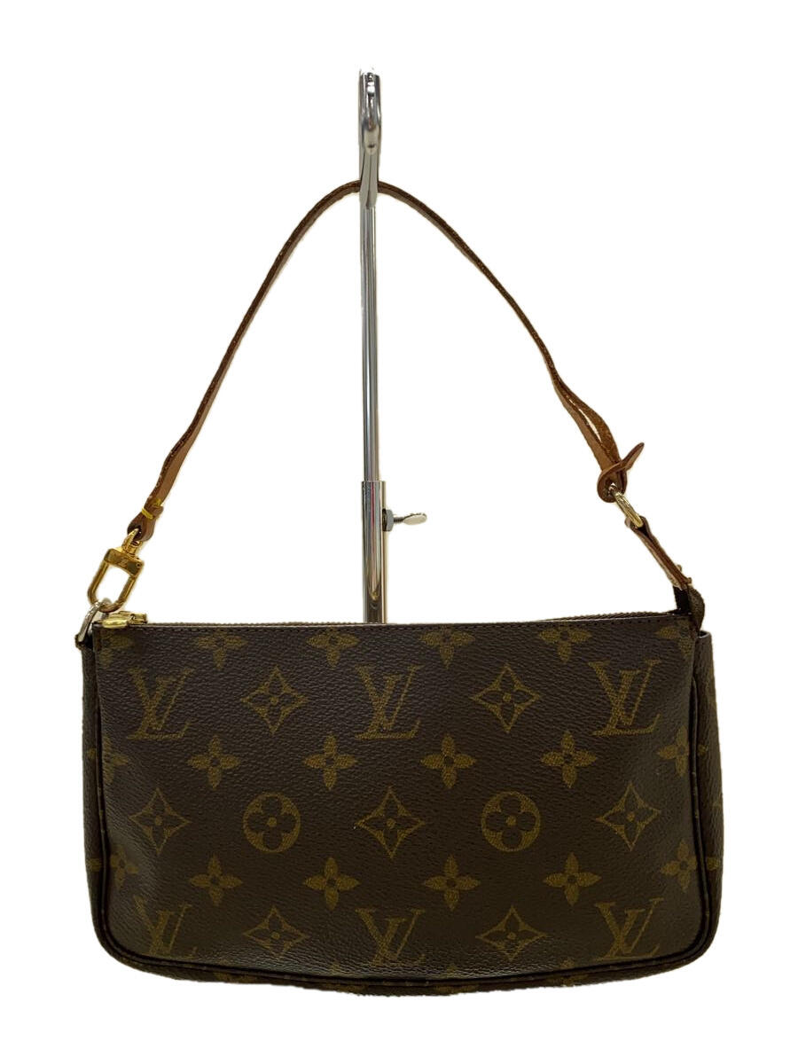 【中古】LOUIS VUITTON◆1)ポシェット・アクセソワール_モノグラム・キャンバス_BRW/PVC/BRW【バッグ】