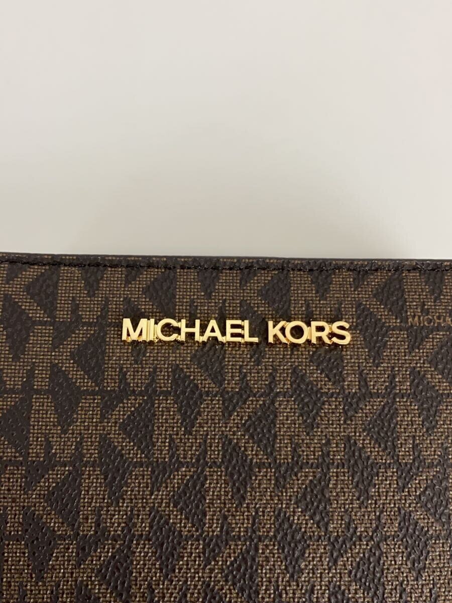 【中古】MICHAEL KORS◆2つ折り財布/PVC/ブラウン/レディース/35H3GTVF2B【服飾雑貨他】