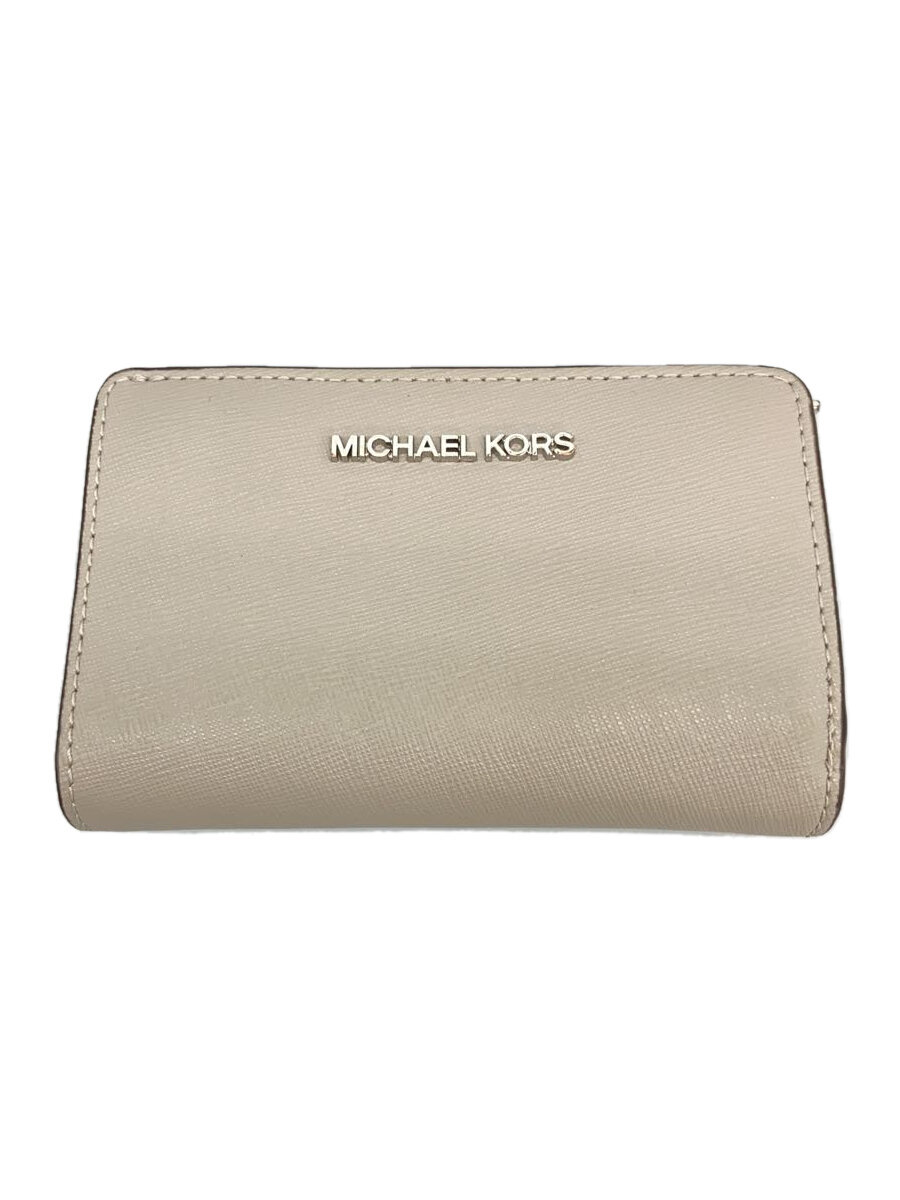 【中古】MICHAEL KORS◆2つ折り財布/レザー/GRY/レディース/LI-2110【服飾雑貨他】