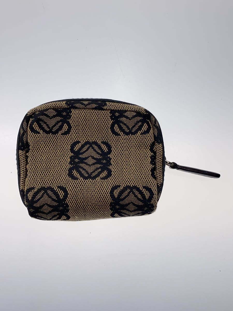 【中古】LOEWE◆アナグラム ポーチ キャンバス/スペイン製/キャンバス/BEG/総柄/レディース//【服飾雑貨他】