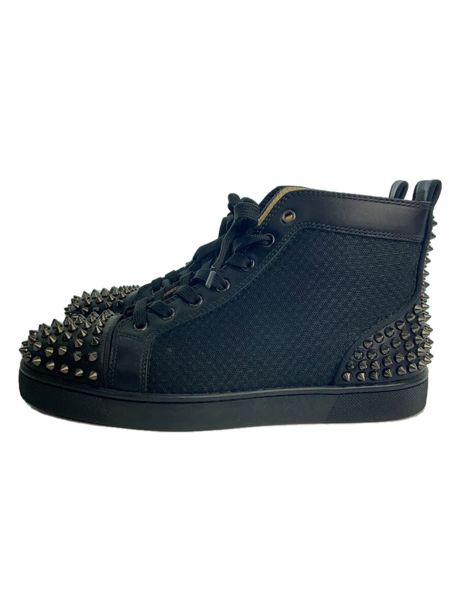 【中古】Christian Louboutin◆ハイカットスニーカー/39.5/BLK/スタッズ【シューズ】