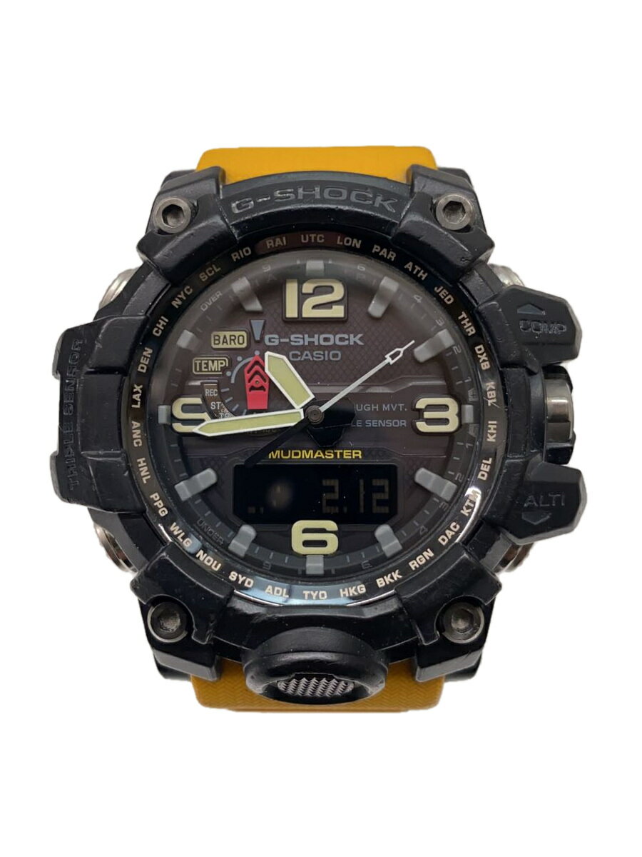 【中古】CASIO◆ソーラー腕時計・G-SHOCK/デジアナ/YLW/YLW【服飾雑貨他】