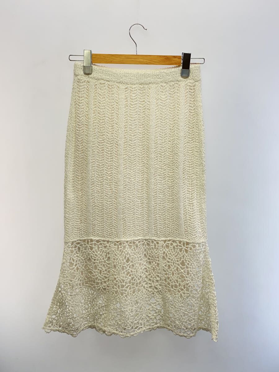 【中古】FRAY I.D◆25SS/エンブロイダリーニットスカート/one/コットン/WHT/FWNS251056【レディースウェア】