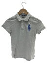 【中古】POLO RALPH LAUREN◆ポロシャツ/XS/コットン/GRY/RN41381/刺繍ポロシャツ THE SKINNY POLO【レディースウェア】