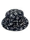 【中古】STUSSY◆バケットハット/--/コットン/BLK/総柄/メンズ/279307【服飾雑貨他】