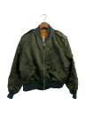 【中古】U.S.AIR FORCE◆フライトジャケット/M/ナイロン/KHK【メンズウェア】