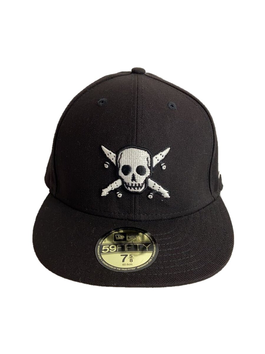 NEW ERA◆キャップ/7 5/8/ブラック/メンズ/FOURSTAR/ドクロ//