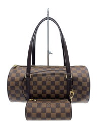 【中古】LOUIS VUITTON◆1)パピヨン30_ダミエ・エベヌ_BRW/PVC/BRW【バッグ】