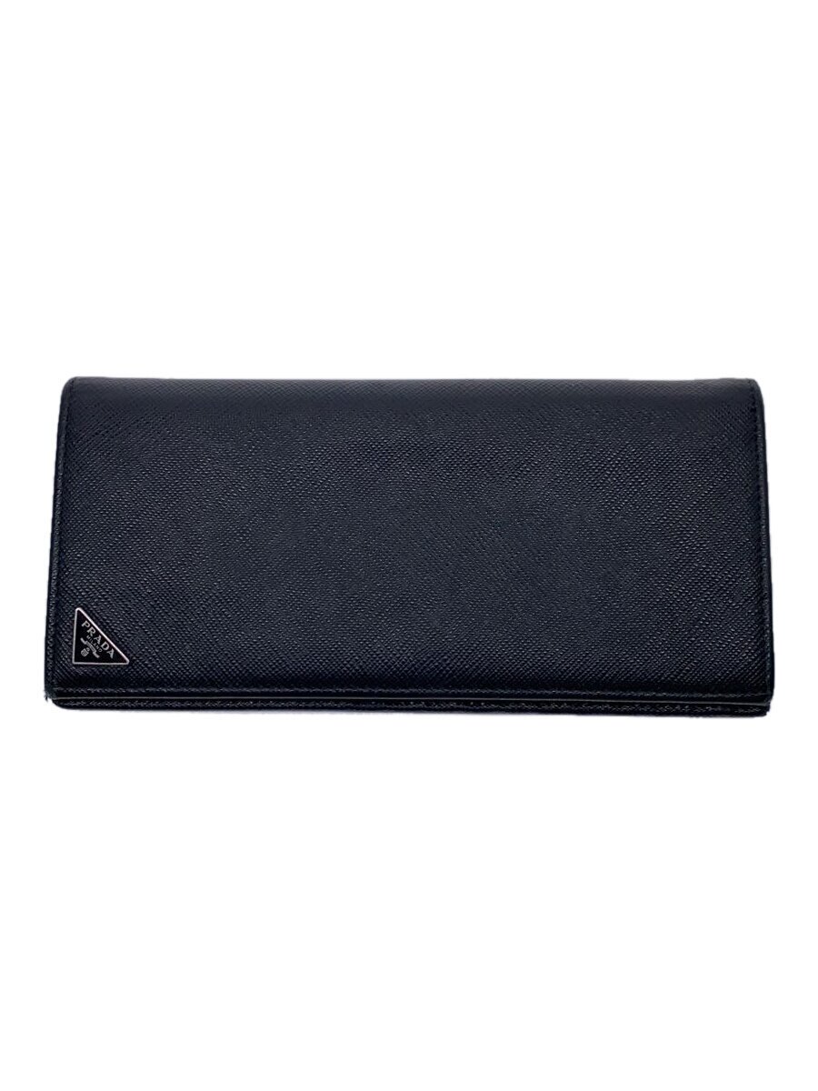 【中古】PRADA◆長財布/レザー/BLK/メンズ/2MV836【服飾雑貨他】