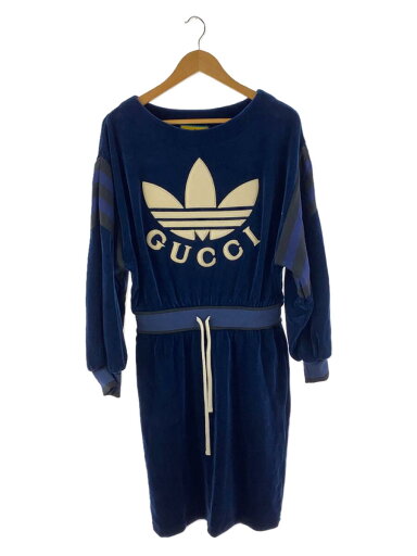 【中古】GUCCI◆Gucci×adidas/695679/長袖ワンピース/M/コットン/NVY【レディースウェア】 【中古】GUCCI◆Gucci×adidas/695679/長袖ワンピース/M/コットン/NVY【レディースウェア】