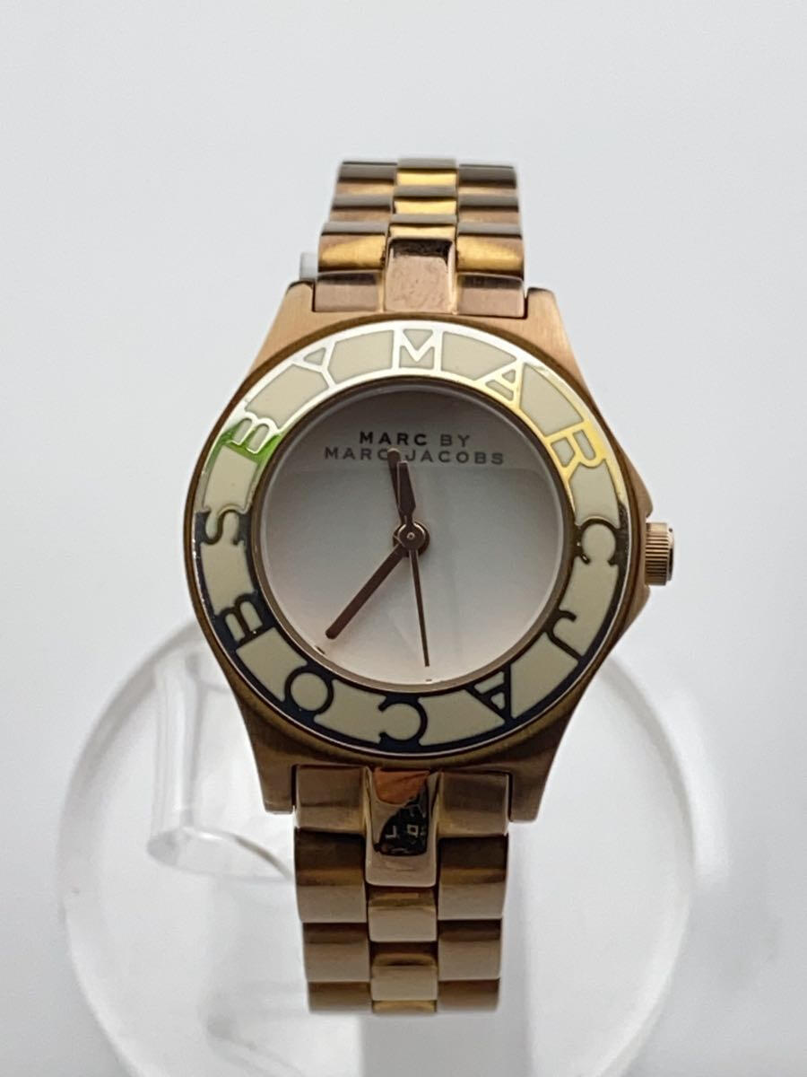 【中古】MARC BY MARC JACOBS◆クォーツ腕時計/アナログ/ステンレス/WHT/GLD/SS/MBM3076//【服飾雑貨他】
