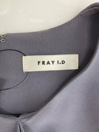 【中古】FRAY I.D◆フロントフリルフレアワンピ/ノースリーブワンピース/0/ポリエステル/BLU/FWFO231602【レディースウェア】