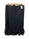 【中古】WONDERFUL WORLD◆ロングスカート/--/コットン/BLK/W74FS19//【レディースウェア】