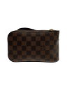 【中古】LOUIS VUITTON◆ジェロニモス_ダミエ・エベヌ_BRW/PVC/BRW【バッグ】