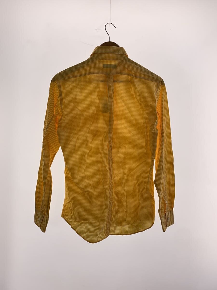 【中古】LESLESTON/長袖シャツ/S/コットン/YLW/チェック【メンズウェア】