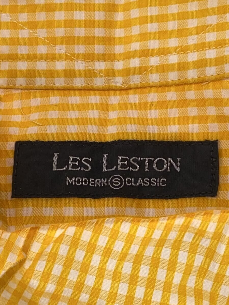 【中古】LESLESTON/長袖シャツ/S/コットン/YLW/チェック【メンズウェア】