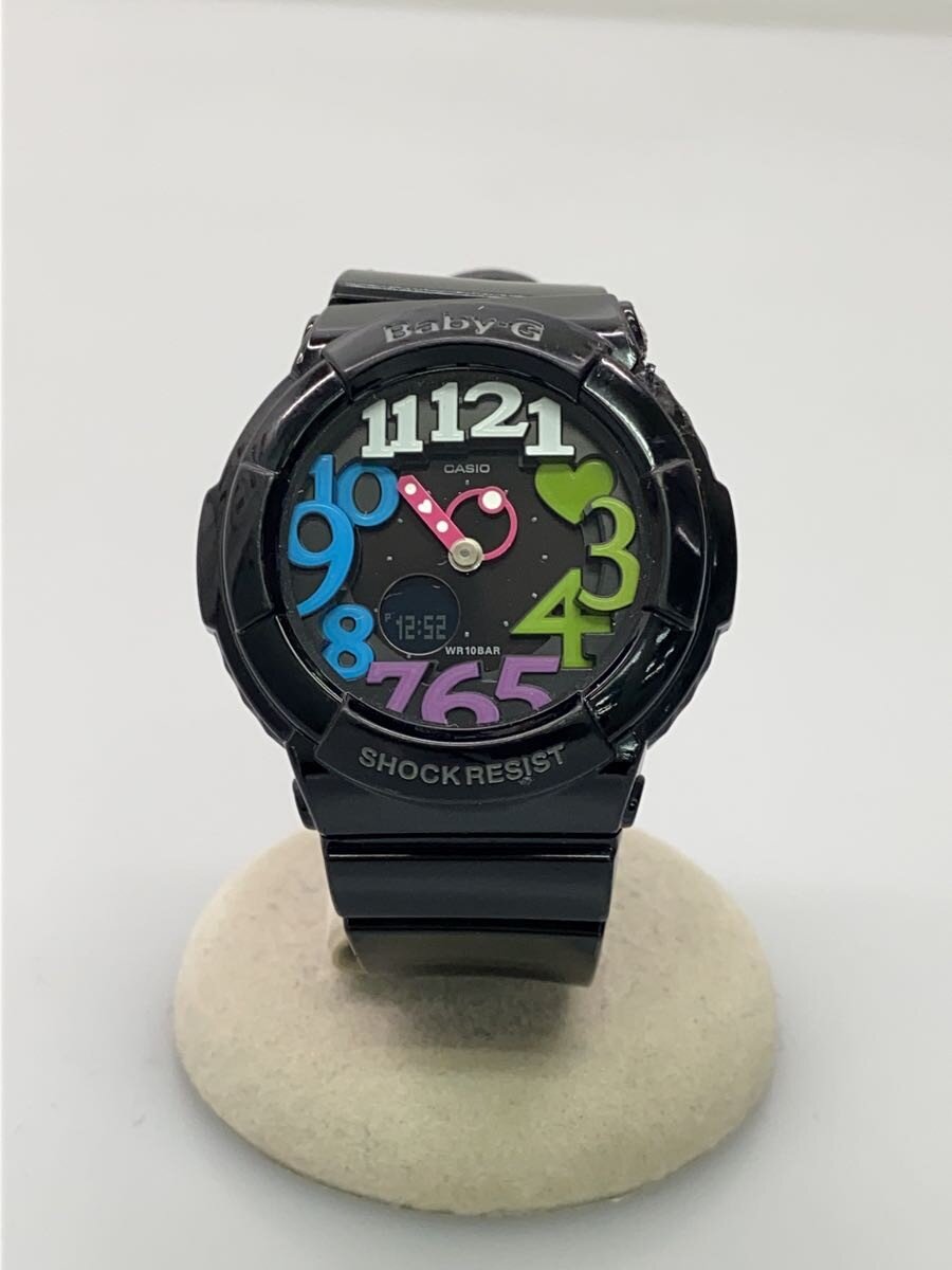 【中古】CASIO◆クォーツ腕時計・Baby-G/デジアナ/ラバー/BLK/BLK//【服飾雑貨他】