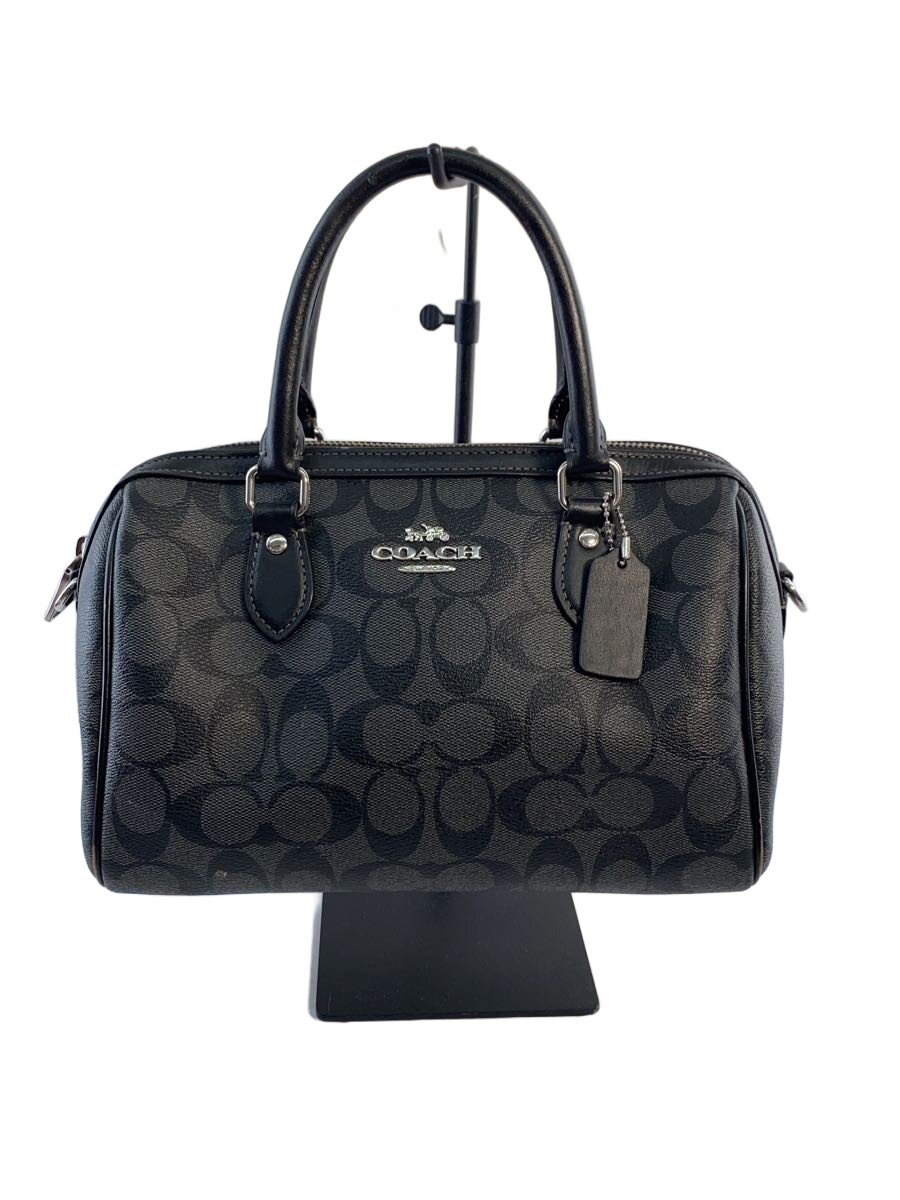 【中古】COACH◆ハンドバッグ/レザー/GRY/総柄/ch280【バッグ】