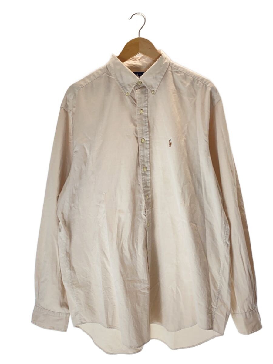 RALPH LAUREN◆YARMOUTH/PINPOINT OXFORD/ボタンダウン/長袖シャツ/17/コットン/BEG