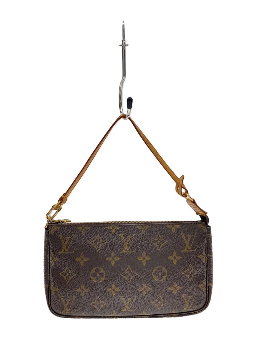 【中古】LOUIS VUITTON◆1)ポシェット・アクセソワール_モノグラム・キャンバス_BRW/PVC/BRW【バッグ】