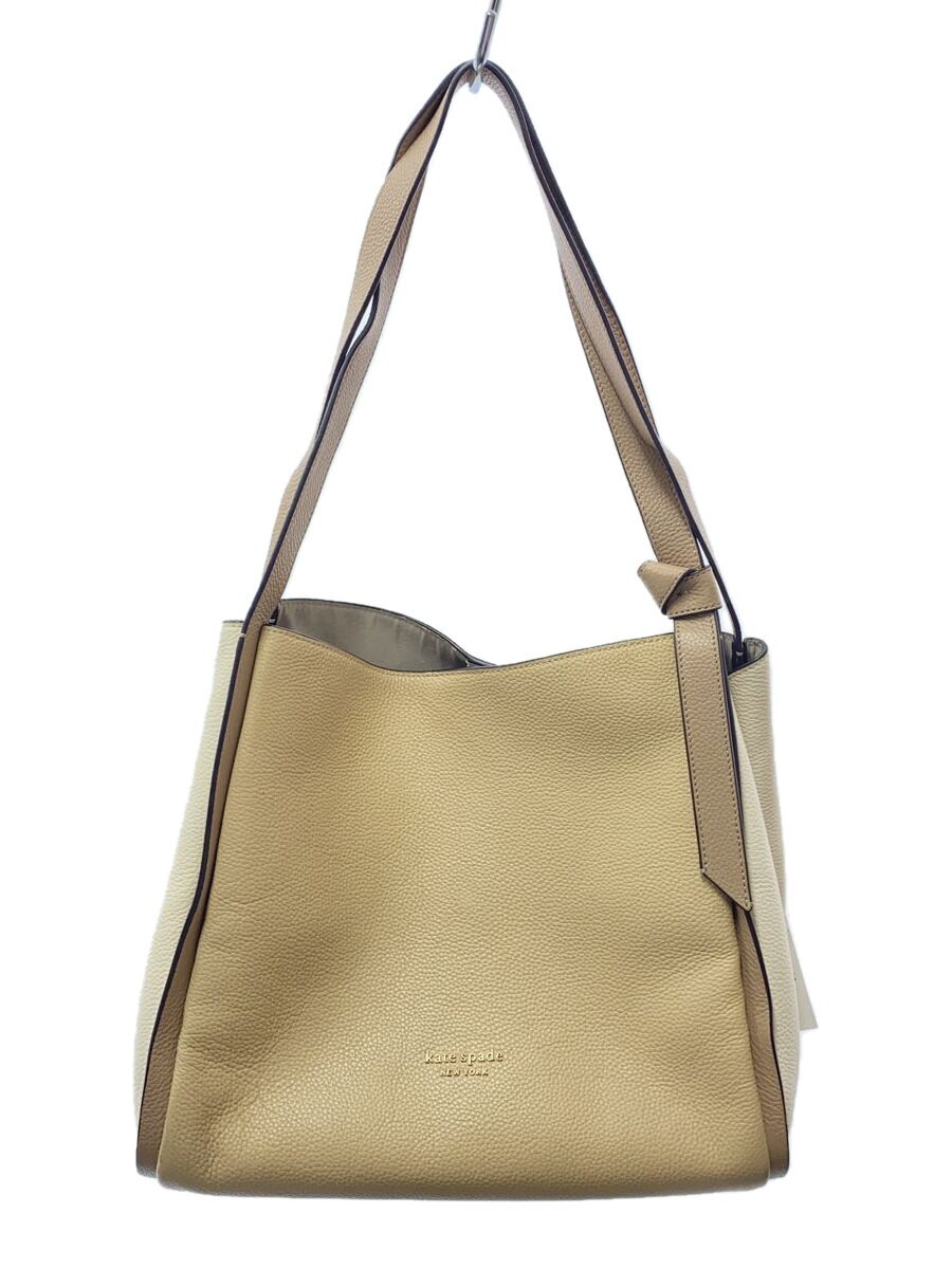 KATE SPADE - 【中古】kate spade new york◆トートバッグ/レザー/BEG/無地/K4385【バッグ】