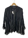【中古】maison de soil◆長袖ブラウス/1/リネン/BLK/ストライプ【レディースウェア】(4)