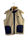 【中古】patagonia◆フリースベスト/XL/ポリエステル/CRM/65619FA23【メンズウェア】