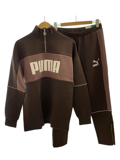 【中古】PUMA◆ハーフジップスウェット・スウェットパンツ/セットアップ/L/コットン/ブラウン/577676・577526//【メンズウェア】 【中古】PUMA◆ハーフジップスウェット・スウェットパンツ/セットアップ/L/コットン/ブラウン/577676・577526//【メンズウェア】