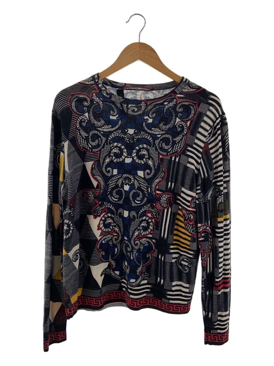 【中古】VERSACE◆長袖Tシャツ/48/ウール/マルチカラー/A68858【メンズウェア】