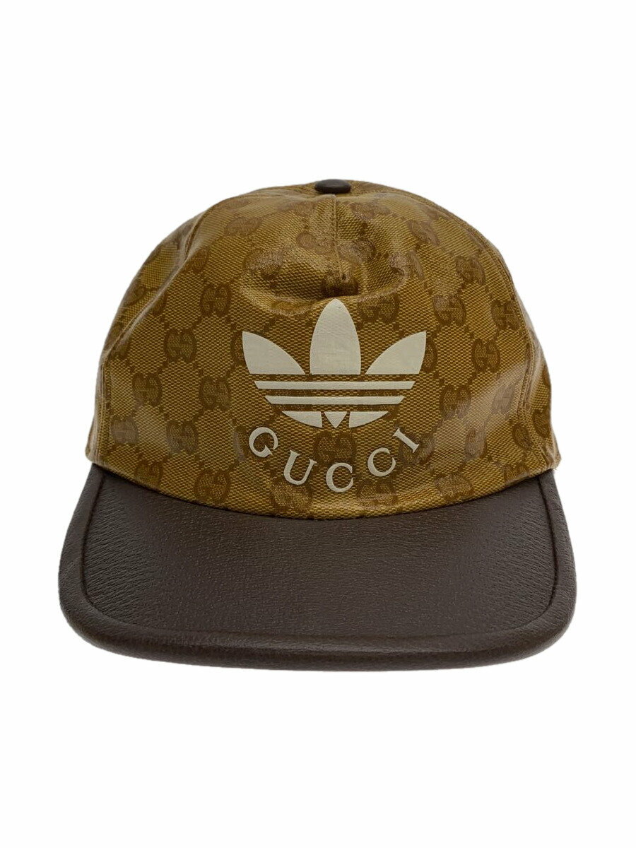 【中古】GUCCI◆ベースボールキャップ/XL/ナイロン/BRW/モノグラム/メンズ/696475-4HAP2//【服飾雑貨他】