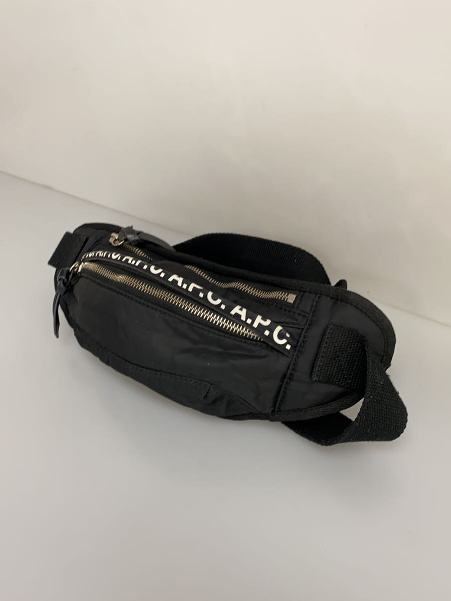 【中古】A.P.C.◆ウエストバッグ/ポリエステル/BLK/プリント【バッグ】