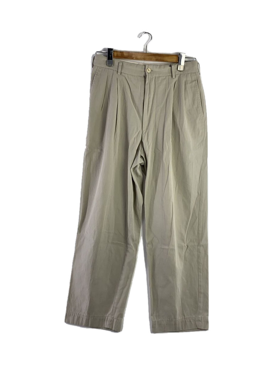 【中古】COMME des GARCONS HOMME◆90s/AD1993/田中オム/ツータックワイドチノパンツ/L/コットン/BEG【メンズウェア】