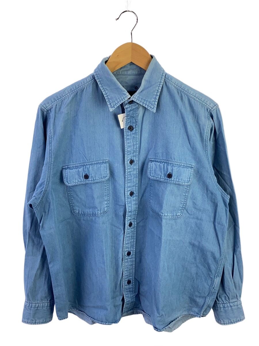 SOPHNET.◆DOUBLE POCKET SHIRT/長袖シャツ/M/コットン/IDG/無地/SOPH-220014//